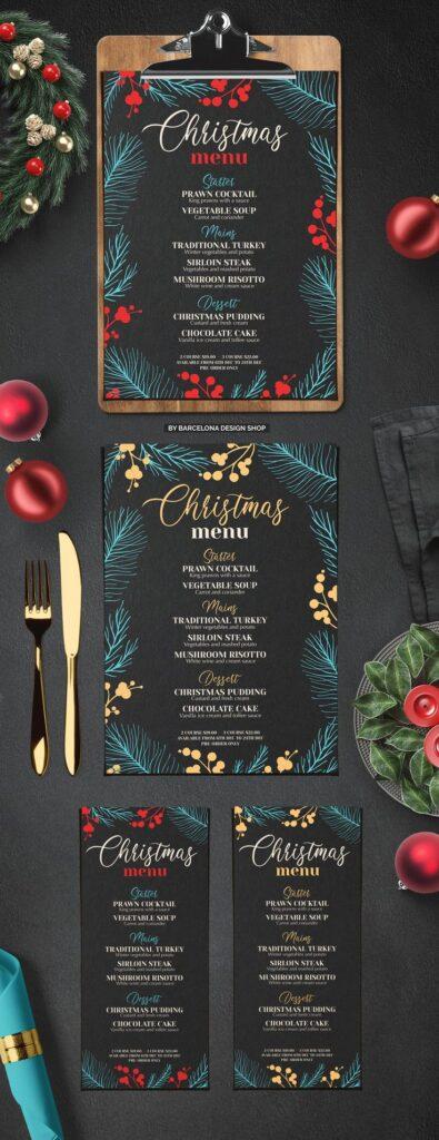 impresion menu restaurante fiestas navidad 395x1024